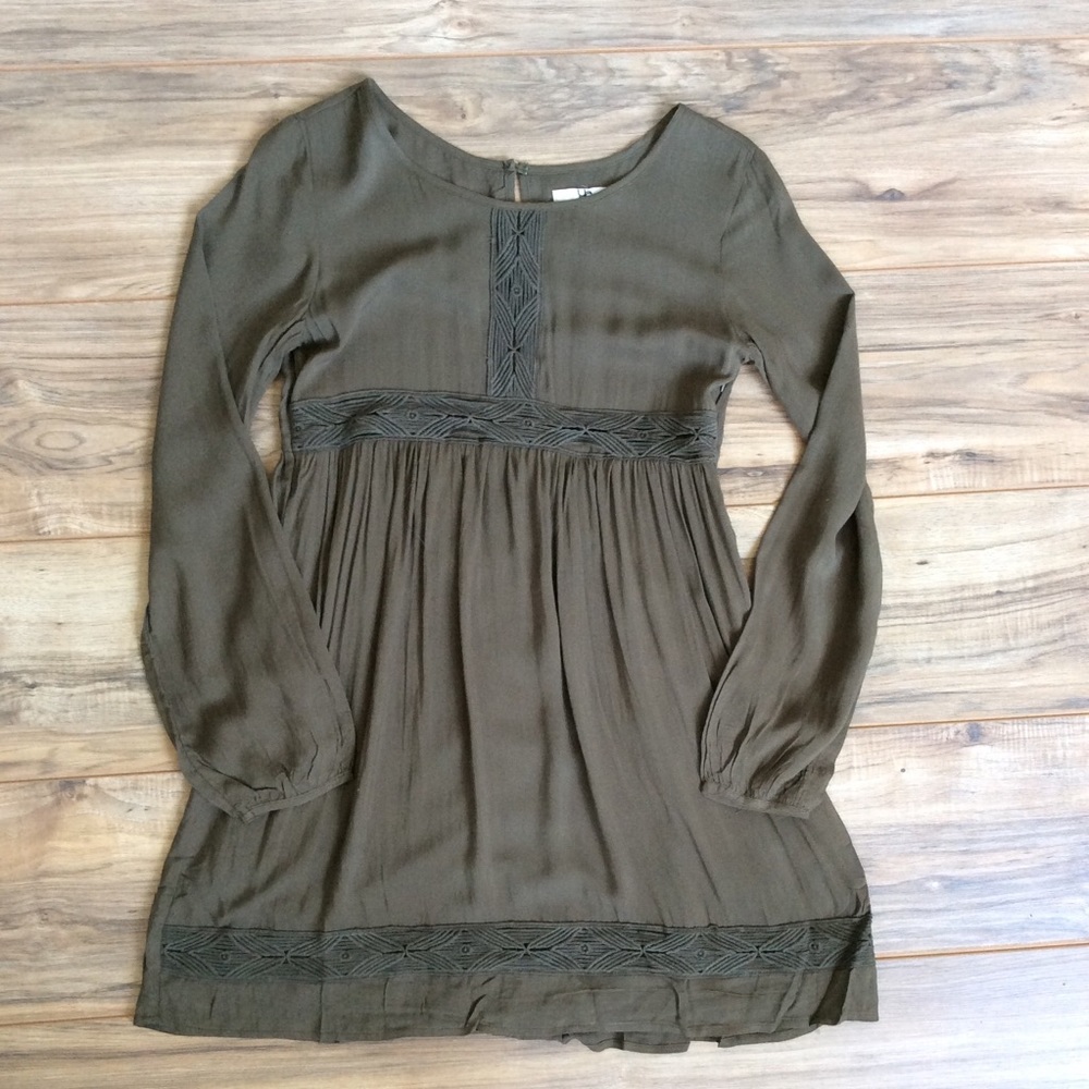 Olive long sleeve dress
